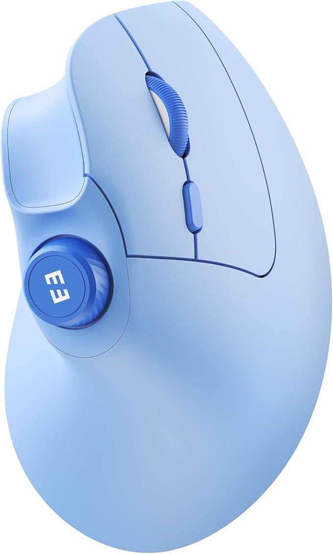 seenda Ergonomic Mouse Wireless, MOU - 302 Bluetooth Vertical Mouse Rechargeable, Optical Mice with 1000/1600/2400 DPI, Volume Knob, 3 Multi - Device Connectivity for Computer/PC/Laptop/Mac, Blue | Mice - TrueDesk