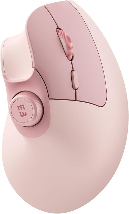 seenda Ergonomic Mouse Wireless, MOU - 302 Bluetooth Vertical Mouse Rechargeable, Optical Mice with 1000/1600/2400 DPI, Volume Knob, 3 Multi - Device Connectivity for Computer/PC/Laptop/Mac, Pink | Mice - TrueDesk