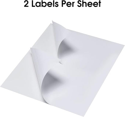 Shipping Labels, Pacific Mailer Half Sheet Shipping Label Compatible for Inkjet 2 Per Page 8.5 x 11 Self Adhesive Mailing Return Address Labels Printable Sticker Paper [100 Sheets/ 200 Labels, White] | Laser Inkjet Printer Labels - TrueDesk
