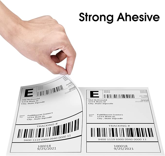 Shipping Labels, Pacific Mailer Half Sheet Shipping Label Compatible for Inkjet 2 Per Page 8.5 x 11 Self Adhesive Mailing Return Address Labels Printable Sticker Paper [100 Sheets/ 200 Labels, White] | Laser Inkjet Printer Labels - TrueDesk