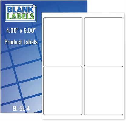 Shipping Labels (Stamps.com SDC - 4650) from Blank Labels - 4” x 5” - 4 Labels Per Sheet - Permanent White Matte - Inkjet and Laser Guaranteed - Easy to Peel - Made in USA - 200 Sheets - 800 Labels | Laser Inkjet Printer Labels - TrueDesk