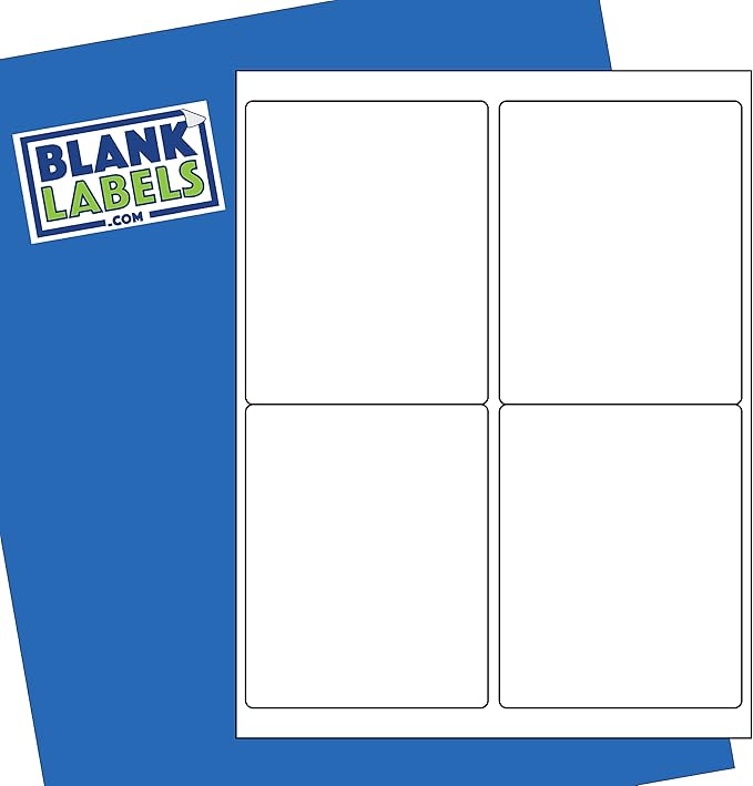 Shipping Labels (Stamps.com SDC - 4650) from Blank Labels - 4” x 5” - 4 Labels Per Sheet - Permanent White Matte - Inkjet and Laser Guaranteed - Easy to Peel - Made in USA - 250 Sheets - 10,000 Labels | Address Labels - TrueDesk