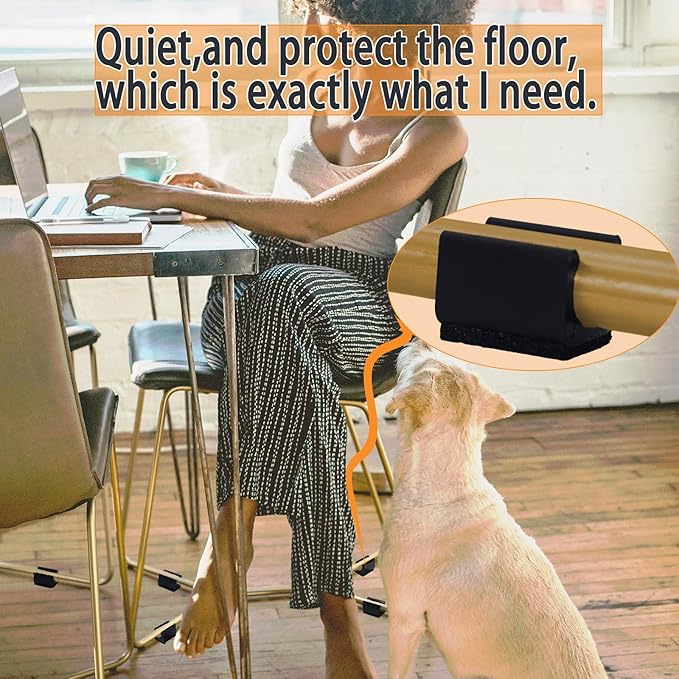 Sled Chair Leg Floor Protectors with Felt Furniture Pads,Rectangle U Shaped Chair Leg Tips Caps,Furniture Feet Protectors Slide Smoothly Protect Floors No Scratches No Noise (Diameter 22mm 8Pack) | Furniture Pads - TrueDesk