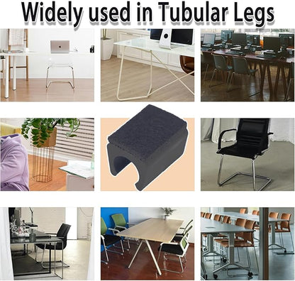 Sled Chair Leg Floor Protectors with Felt Furniture Pads,Rectangle U Shaped Chair Leg Tips Caps,Furniture Feet Protectors Slide Smoothly Protect Floors No Scratches No Noise (Diameter 22mm 8Pack) | Furniture Pads - TrueDesk