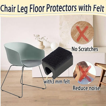 Sled Chair Leg Floor Protectors with Felt Furniture Pads,Rectangle U Shaped Chair Leg Tips Caps,Furniture Feet Protectors Slide Smoothly Protect Floors No Scratches No Noise (Diameter 22mm 8Pack) | Furniture Pads - TrueDesk