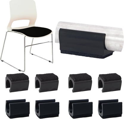 Sled Chair Leg Floor Protectors with Felt Furniture Pads,Rectangle U Shaped Chair Leg Tips Caps,Furniture Feet Protectors Slide Smoothly Protect Floors No Scratches No Noise (Diameter 16mm 8Pack) | Furniture Pads - TrueDesk