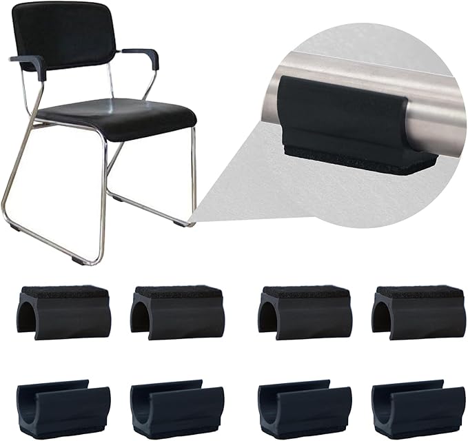 Sled Chair Leg Floor Protectors with Felt Furniture Pads,Rectangle U Shaped Chair Leg Tips Caps,Furniture Feet Protectors Slide Smoothly Protect Floors No Scratches No Noise (Diameter 22mm 8Pack) | Furniture Pads - TrueDesk