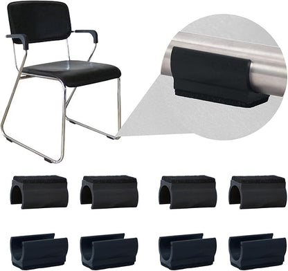 Sled Chair Leg Floor Protectors with Felt Furniture Pads,Rectangle U Shaped Chair Leg Tips Caps,Furniture Feet Protectors Slide Smoothly Protect Floors No Scratches No Noise (Diameter 22mm 8Pack) | Furniture Pads - TrueDesk