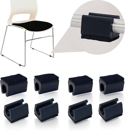 Sled Chair Leg Floor Protectors with Felt Furniture Pads,Rectangle U Shaped Chair Leg Tips Caps,Furniture Feet Protectors Slide Smoothly Protect Floors No Scratches No Noise (Diameter 12mm 8Pack) | Furniture Pads - TrueDesk