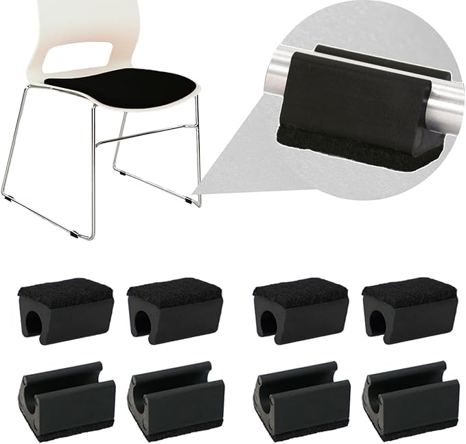 Sled Chair Leg Floor Protectors with Felt Furniture Pads,Rectangle U Shaped Chair Leg Tips Caps,Furniture Feet Protectors Slide Smoothly Protect Floors No Scratches No Noise (Diameter 10mm 8Pack) | Furniture Pads - TrueDesk