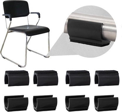 Sled Chair Leg Floor Protectors with Felt Furniture Pads,Rectangle U Shaped Chair Leg Tips Caps,Furniture Feet Protectors Slide Smoothly Protect Floors No Scratches No Noise (Diameter 25mm 8Pack) | Furniture Pads - TrueDesk