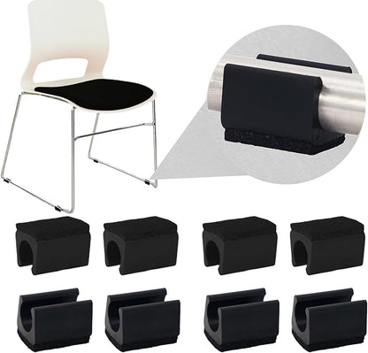 Sled Chair Leg Floor Protectors with Felt Furniture Pads,Rectangle U Shaped Chair Leg Tips Caps,Furniture Feet Protectors Slide Smoothly Protect Floors No Scratches No Noise (Diameter 14mm 8Pack) | Furniture Pads - TrueDesk