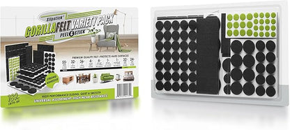 Slipstick Gorilla Felt Furniture Pads (189 Piece Variety Pack) Premium Furniture Pads & Chair Leg Floor Protectors for Hardwood Floors & Hard Surfaces | Furniture Pads - TrueDesk