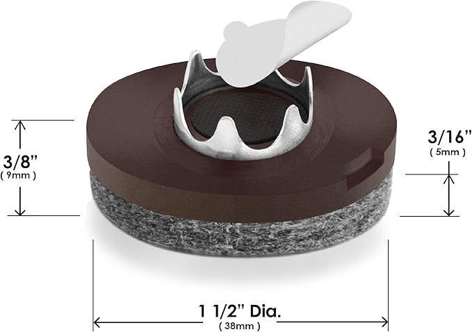 Slipstick GorillaFelt 1 - 1/2 Inch Felt Glides/Furniture Feet Floor Protectors (Set of 8 Sliders) Nail On Felt Furniture Pads Guaranteed to Stay On, Round, CB270 - 8 | Furniture Pads - TrueDesk