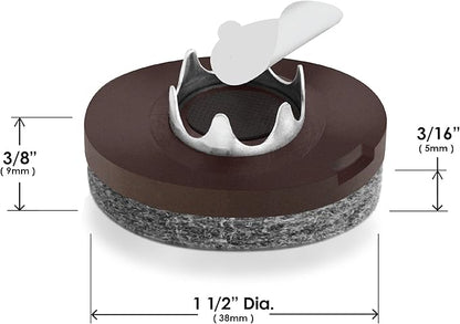 Slipstick GorillaFelt 1 - 1/2 Inch Felt Glides/Furniture Feet Floor Protectors (Set of 8 Sliders) Nail On Felt Furniture Pads Guaranteed to Stay On, Round, CB270 - 8 | Furniture Pads - TrueDesk