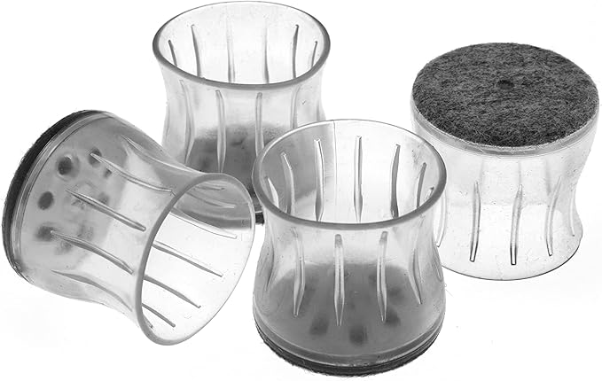 Slipstick GorillaFelt Chair Leg Floor Protectors for Hardwood Floors, Clear Sleeve Felt Pads for Furniture That Stay On, Fits Round & Square Legs, Includes 4 Premium Transparent Chair Socks, CB188 | Furniture Pads - TrueDesk