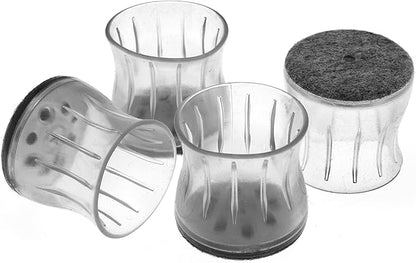 Slipstick GorillaFelt Chair Leg Floor Protectors for Hardwood Floors, Clear Sleeve Felt Pads for Furniture That Stay On, Fits Round & Square Legs, Includes 4 Premium Transparent Chair Socks, CB188 | Furniture Pads - TrueDesk