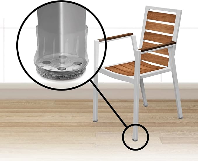 Slipstick GorillaFelt Chair Leg Floor Protectors for Hardwood Floors, Clear Sleeve Felt Pads for Furniture That Stay On, Fits Round & Square Legs, Includes 8 Premium Transparent Chair Socks, CB184 | Furniture Pads - TrueDesk