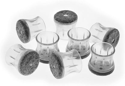Slipstick GorillaFelt Chair Leg Floor Protectors for Hardwood Floors, Clear Sleeve Felt Pads for Furniture That Stay On, Fits Round & Square Legs, Includes 8 Premium Transparent Chair Socks, CB182 | Furniture Pads - TrueDesk