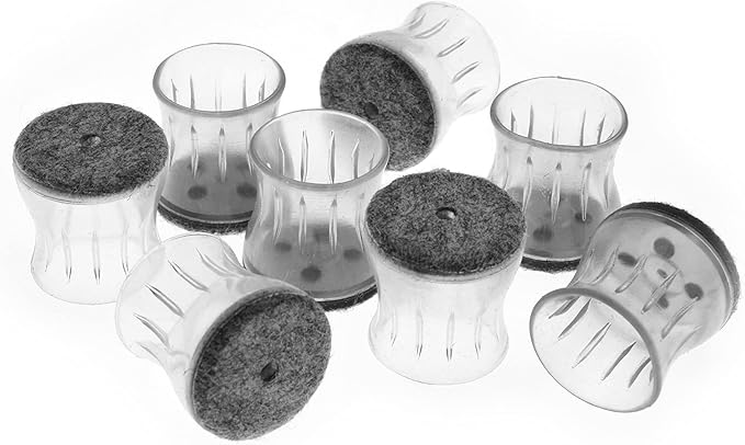 Slipstick GorillaFelt Chair Leg Floor Protectors for Hardwood Floors, Clear Sleeve Felt Pads for Furniture That Stay On, Fits Round & Square Legs, Includes 8 Premium Transparent Chair Socks, CB184 | Furniture Pads - TrueDesk