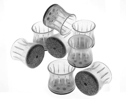 Slipstick GorillaFelt Chair Leg Floor Protectors for Hardwood Floors, Clear Sleeve Felt Pads for Furniture That Stay On, Fits Round & Square Legs, Includes 8 Premium Transparent Chair Socks, CB186 | Furniture Pads - TrueDesk