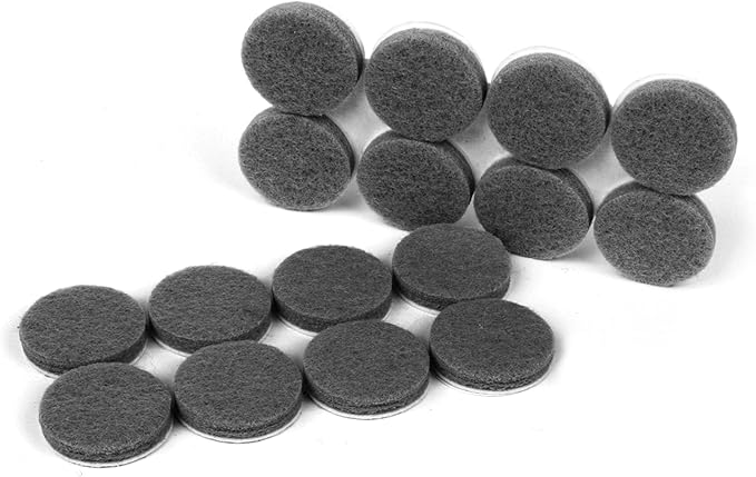 Slipstick Premium Wool Felt Furniture Feet Pads/Chair Leg Floor Protectors (1 Inch Round) Includes 16 Wool Blended Felt Feet Pads with Peel and Stick Adhesive, Gray, CB113 | Furniture Pads - TrueDesk