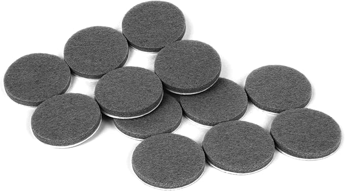Slipstick Premium Wool Felt Furniture Pads/Chair Feet Floor Protectors (1.5 Inch Round) Includes 12 Heavy - Duty Felt Pads with Self Stick Adhesive, Gray, CB117 | Furniture Pads - TrueDesk