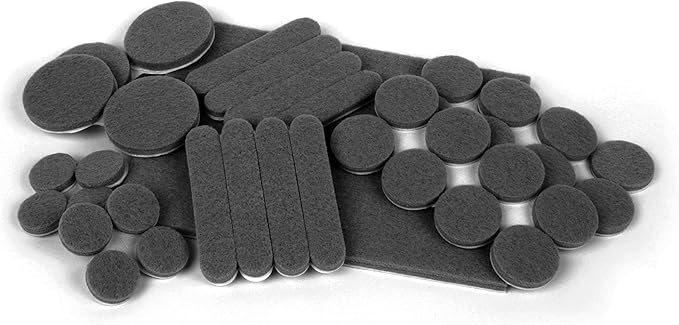 Slipstick Premium Wool Felt Furniture Pads/Floor Protector Variety Pack (37 Pieces) Self Stick Furniture Felt Protection Pads, Safe on All Hard Surfaces, Gray, CB171 | Furniture Pads - TrueDesk