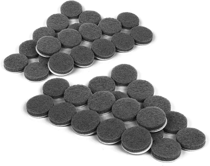 Slipstick Premium Wool Felt Furniture Pads/Floor Protectors (1 Inch Round Value Pack) Includes 40 Heavy - Duty Felt Chair Leg Pads with Self - Stick Adhesive, Gray, CB115 | Furniture Pads - TrueDesk