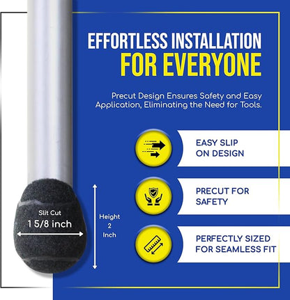 Small 2 Inch PreCut Tennis Ball Glides for Chairs Stools Leg Floor Protector Heavy Duty Long Lasting Felt Pad Glide Coverings for Hard Floor Surfaces - 4 Count Navy | Furniture Pads - TrueDesk