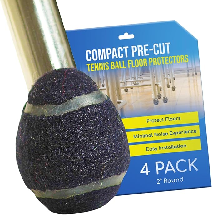 Small 2 Inch PreCut Tennis Ball Glides for Chairs Stools Leg Floor Protector Heavy Duty Long Lasting Felt Pad Glide Coverings for Hard Floor Surfaces - 4 Count Navy | Furniture Pads - TrueDesk