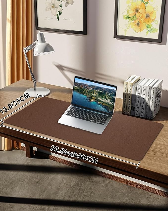 Small Desk Mat,Leather Desk mat,Desk Mouse pad,Office Desk mat,Laptop Mat for Desk, Non - Slip PU Leather Desk Blotter,Waterproof Desk Writing Pad for Office/Home(23.6"x13.8",Brwon) | Desk Pads Blotters - TrueDesk
