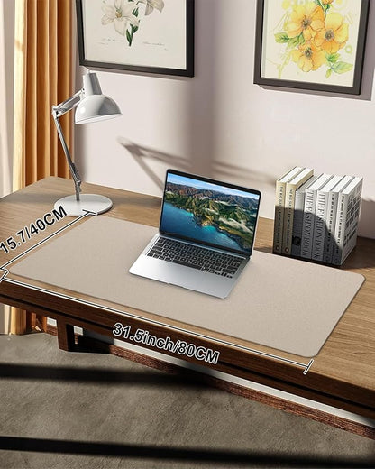 Small Desk Mat,Leather Desk Pad Protector,Desk Mouse pad,Office Desk mat,Laptop Mat for Desk, Non - Slip PU Leather Desk Blotter,Waterproof Desk Writing Pad for Office/Home(31.5"x15.7",Apricot) | Desk Pads Blotters - TrueDesk
