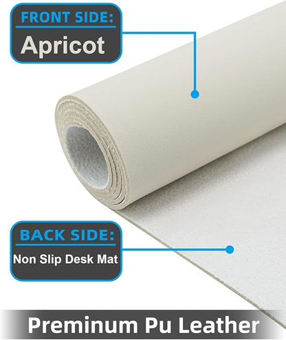 Small Desk Mat,Leather Desk Pad Protector,Desk Mouse pad,Office Desk mat,Laptop Mat for Desk, Non - Slip PU Leather Desk Blotter,Waterproof Desk Writing Pad for Office/Home(23.6"x13.8",Beige) | Desk Pads Blotters - TrueDesk