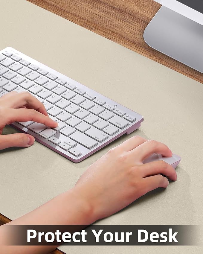 Small Desk Mat,Leather Desk Pad Protector,Desk Mouse pad,Office Desk mat,Laptop Mat for Desk, Non - Slip PU Leather Desk Blotter,Waterproof Desk Writing Pad for Office/Home(31.5"x15.7",Beige) | Desk Pads Blotters - TrueDesk
