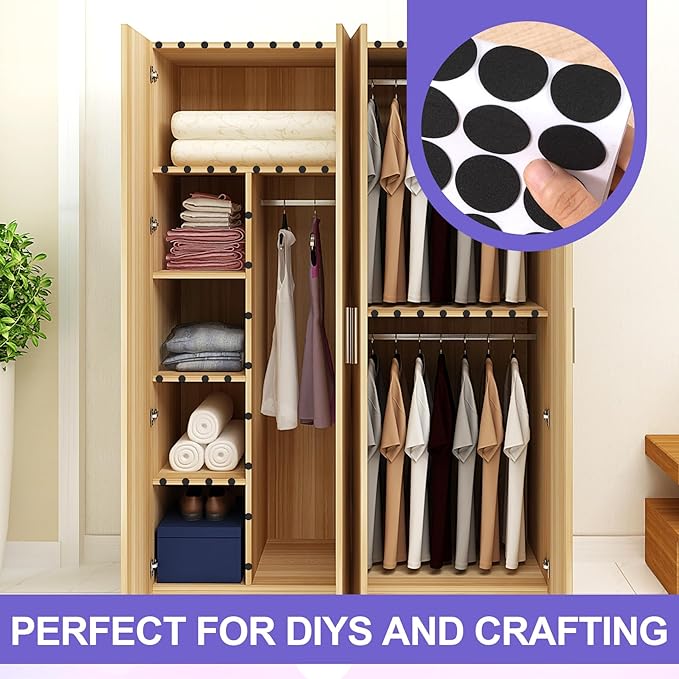 SmallCat 160 Pcs Small Felt Furniture Pads, Self - Adhesive EVA Foam Dot Circles, Round Felt Furniture Stickers for Desks Drawers Vases Photo Frames Cabinets Doors Candlesticks - Black (1.18") | Furniture Pads - TrueDesk