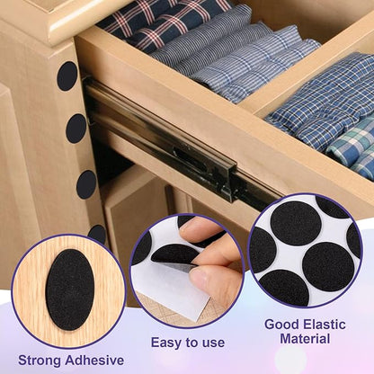 SmallCat 160 Pcs Small Felt Furniture Pads, Self - Adhesive EVA Foam Dot Circles, Round Felt Furniture Stickers for Desks Drawers Vases Photo Frames Cabinets Doors Candlesticks - Black (1.18") | Furniture Pads - TrueDesk