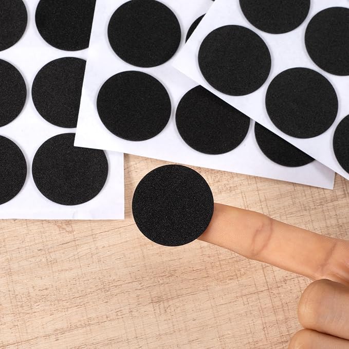 SmallCat 160 Pcs Small Felt Furniture Pads, Self - Adhesive EVA Foam Dot Circles, Round Felt Furniture Stickers for Desks Drawers Vases Photo Frames Cabinets Doors Candlesticks - Black (1.18") | Furniture Pads - TrueDesk
