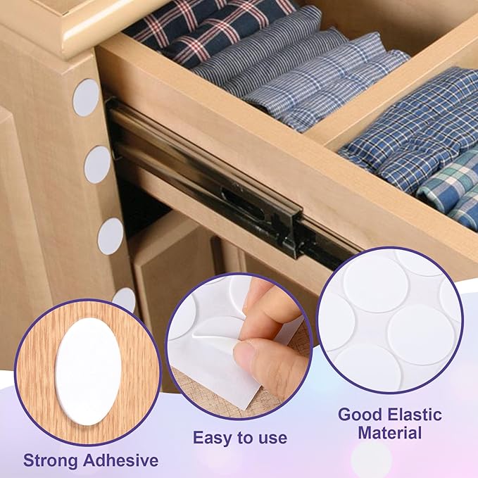 SmallCat 160 Pcs Small Felt Furniture Pads, Self - Adhesive EVA Foam Dot Circles, Round Felt Furniture Stickers for Desks Drawers Vases Photo Frames Cabinets Doors Candlesticks - White (1.18") | Furniture Pads - TrueDesk
