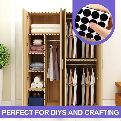 SmallCat 200 Pcs Small Felt Furniture Pads, Self - Adhesive EVA Foam Dot Circles, Round Felt Furniture Stickers for Desks Drawers Vases Photo Frames Cabinets Doors Candlesticks - Black, 2 Sizes | Furniture Pads - TrueDesk