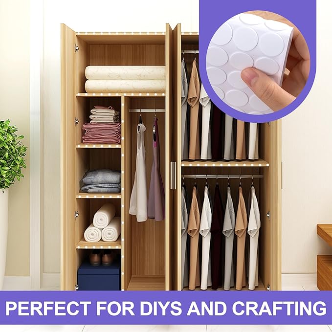 SmallCat 200 Pcs Small Felt Furniture Pads, Self - Adhesive EVA Foam Dot Circles, Round Felt Furniture Stickers for Desks Drawers Vases Photo Frames Cabinets Doors Candlesticks - White, 2 Sizes | Furniture Pads - TrueDesk