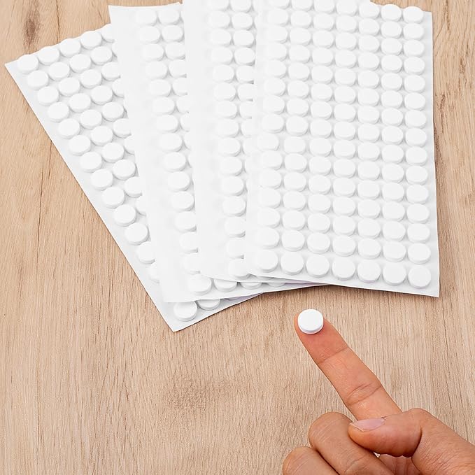 SmallCat 200 Pcs Small Felt Furniture Pads, Self - Adhesive EVA Foam Dot Circles, Round Felt Furniture Stickers for Desks Drawers Vases Photo Frames Cabinets Doors - White (0.39", Thickened 0.12") | Furniture Pads - TrueDesk