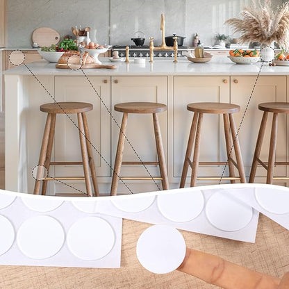 SmallCat 200 Pcs Small Felt Furniture Pads, Self - Adhesive EVA Foam Dot Circles, Round Felt Furniture Stickers for Desks Drawers Vases Photo Frames Cabinets Doors Candlesticks - White, 2 Sizes | Furniture Pads - TrueDesk