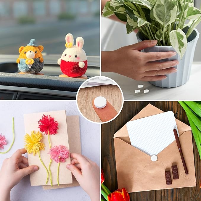 SmallCat 200 Pcs Small Felt Furniture Pads, Self - Adhesive EVA Foam Dot Circles, Round Felt Furniture Stickers for Desks Drawers Vases Photo Frames Cabinets Doors - White (0.39", Thickened 0.12") | Furniture Pads - TrueDesk
