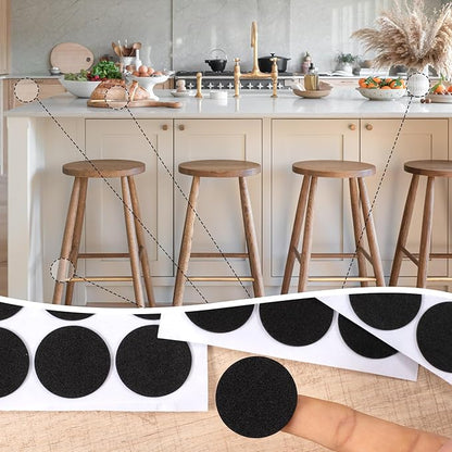 SmallCat 200 Pcs Small Felt Furniture Pads, Self - Adhesive EVA Foam Dot Circles, Round Felt Furniture Stickers for Desks Drawers Vases Photo Frames Cabinets Doors Candlesticks - Black, 2 Sizes | Furniture Pads - TrueDesk