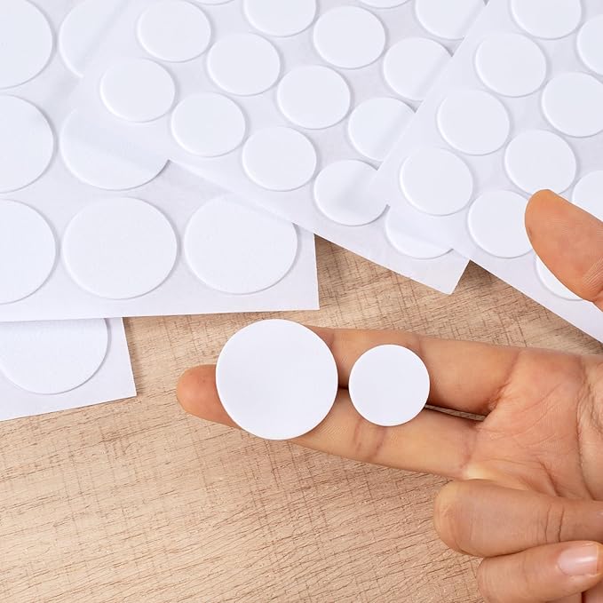 SmallCat 200 Pcs Small Felt Furniture Pads, Self - Adhesive EVA Foam Dot Circles, Round Felt Furniture Stickers for Desks Drawers Vases Photo Frames Cabinets Doors Candlesticks - White, 2 Sizes | Furniture Pads - TrueDesk