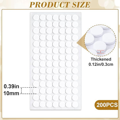 SmallCat 200 Pcs Small Felt Furniture Pads, Self - Adhesive EVA Foam Dot Circles, Round Felt Furniture Stickers for Desks Drawers Vases Photo Frames Cabinets Doors - White (0.39", Thickened 0.12") | Furniture Pads - TrueDesk