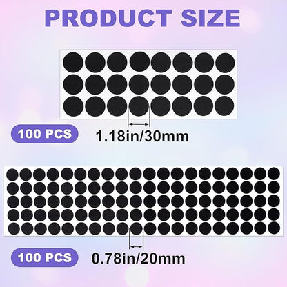 SmallCat 200 Pcs Small Felt Furniture Pads, Self - Adhesive EVA Foam Dot Circles, Round Felt Furniture Stickers for Desks Drawers Vases Photo Frames Cabinets Doors Candlesticks - Black, 2 Sizes | Furniture Pads - TrueDesk