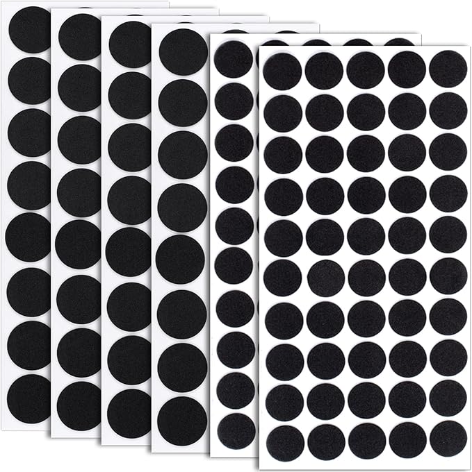 SmallCat 200 Pcs Small Felt Furniture Pads, Self - Adhesive EVA Foam Dot Circles, Round Felt Furniture Stickers for Desks Drawers Vases Photo Frames Cabinets Doors Candlesticks - Black, 2 Sizes | Furniture Pads - TrueDesk