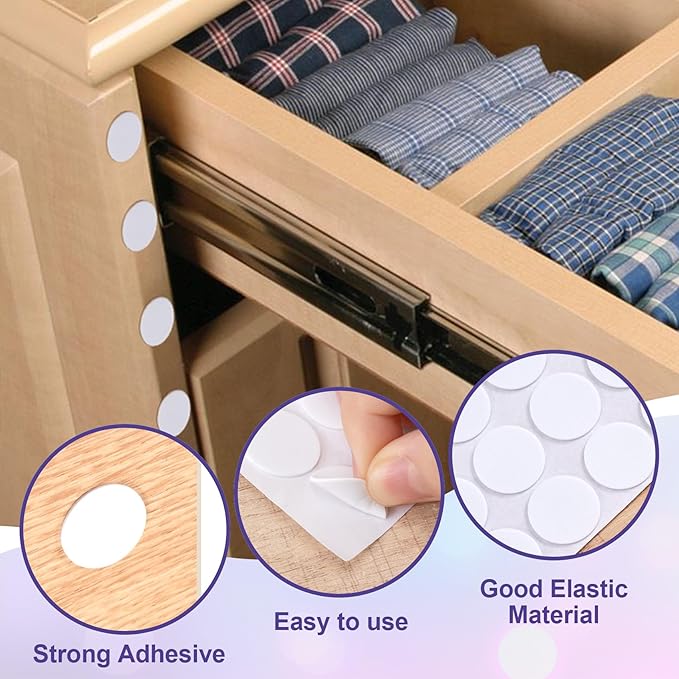 SmallCat 240 Pcs Small Felt Furniture Pads, Self - Adhesive EVA Foam Dot Circles, Round Felt Furniture Stickers for Desks Drawers Vases Photo Frames Cabinets Doors Candlesticks - White | Furniture Pads - TrueDesk